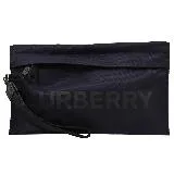 BURBERRY 8052841 燙印LOGO尼龍拉鍊萬用手拿包.深藍