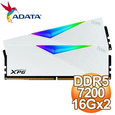 ADATA 威剛 XPG LANCER DDR5-7200 16G*2 RGB炫光記憶體《白》