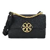 TORY BURCH MILLER 雙T金字LOGO鍊帶編織手提/肩背包-黑