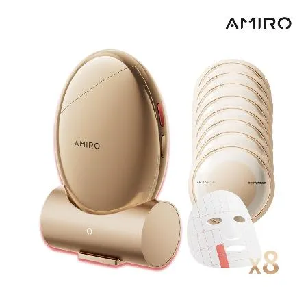 AMIRO S1時光機黃金點陣美容儀+BEAUTY 塑顏水光緊緻面膜8片