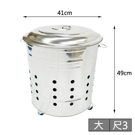 尺3金爐(附輪) 430不鏽鋼金爐 對流爐 七月普渡 金桶(寬41*高49)