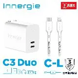 Innergie 台達電 C3 Duo (摺疊版) 30W 雙Type-C 快充頭+C-L 1.8M