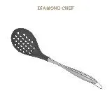 【DIAMOND CHEF】不鏽鋼柄耐熱矽膠漏勺