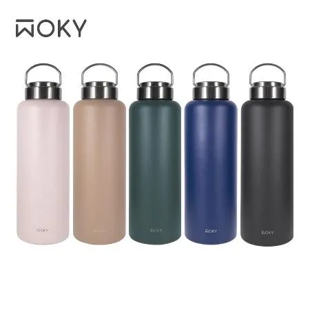 【WOKY 沃廚】提手輕芯鈦瓷易潔層保溫瓶1200ML