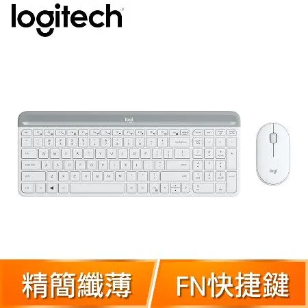 Logitech 羅技 MK470 超輕薄無線鍵鼠組《珍珠白》