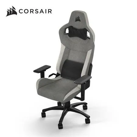 海盜船 CORSAIR T3 RUSH 人體工學電競椅(灰白/布質)