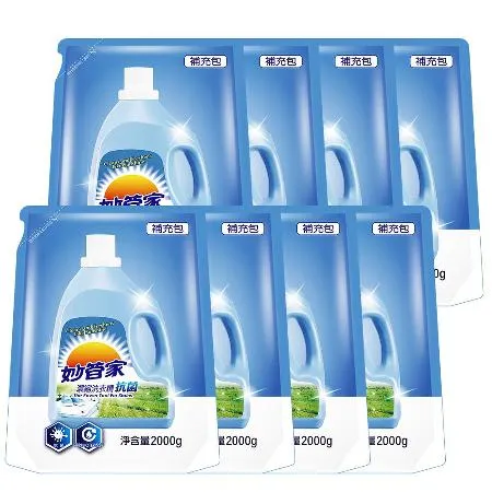 (friDay獨家)妙管家 抗菌洗衣精補充包2000g(8入)
