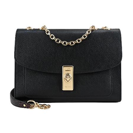 COACH 
轉扣紋拼接蛇紋皮革包