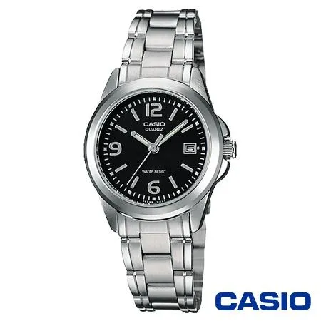 CASIO卡西歐 秀雅時光不鏽鋼女錶 -黑x32mm LTP-1215A-1A
