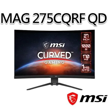 msi微星 MAG 275CQRF-QD 27吋 曲面電競螢幕