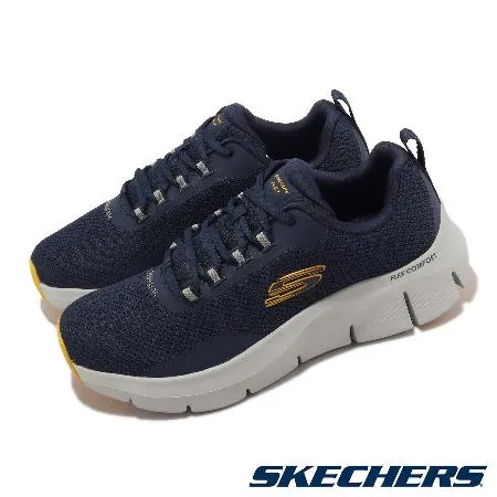 Skechers 休閒鞋 Flex Comfort 男鞋 海軍藍 橘 健走鞋 輕量 避震 運動鞋 232686NVOR