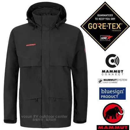 【瑞士 MAMMUT 長毛象】男  2層GoreTex防水防風透氣外套/1010-27720-0001 黑