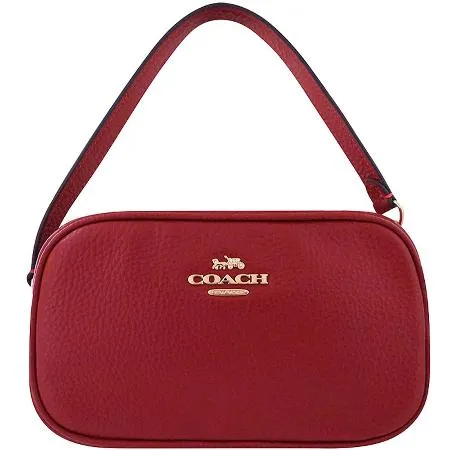 COACH JAMIE荔枝紋皮革手提包(紅色)