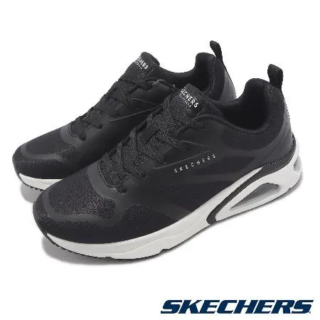 Skechers 休閒鞋 Tres-Air Uno-Revolution-Airy 男鞋 黑 白 緩震 氣墊 運動鞋 183070BLK