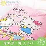 【享夢城堡】雙人薄被套6x7-HELLO KITTY Lets Picnic-粉