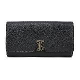 BURBERRY TB LOGO小牛皮翻蓋長夾(黑色)