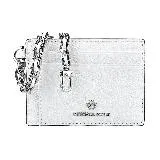 MK MICHAEL KORS JET SET CHARM金字LOGO牛皮2卡卡夾(白)