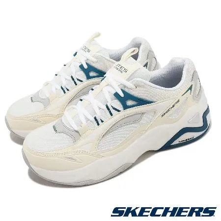 Skechers 休閒鞋 D Lites Hyper Burst 男鞋 白 藍 老爹鞋 固特異橡膠大底 記憶鞋墊 232426WAQ