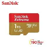 【SanDisk】Extreme 1TB microSDXC UHS-I(V30)(A2) 記憶卡(讀取達190MB)