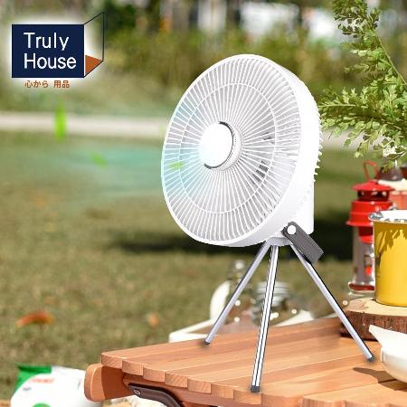 【Truly House】戶外隨行無線空氣循環風扇 兩用露營燈 升級擺頭PRO款 USB風扇/遙控風扇(兩色任選)