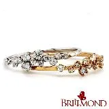 【BRILLMOND JEWELRY】18K金 15分 鑽石線戒 繁星鑽戒雙色選(18K金台 天然鑽石總重15分)