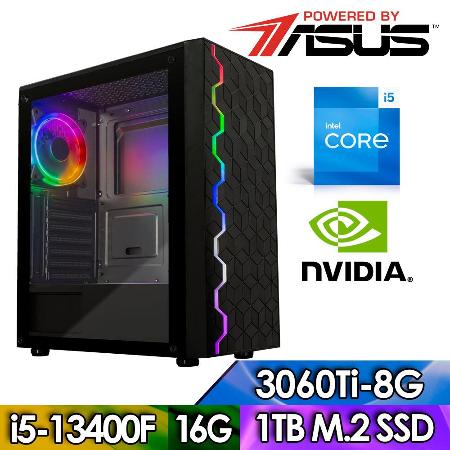 華碩B760平台【FE1DC1012I】(i5-13400F/16G/1TB/RTX3060TI-8G)