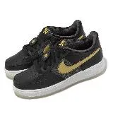 Nike 休閒鞋 Air Force 1 Low LV8 BG 女鞋 黑 金 50週年 唱片 鞋扣 透明底 FN6977-010