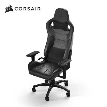 海盜船 CORSAIR T1 RACE 人體工學電競椅(黑色/皮質)