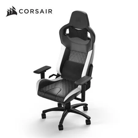 海盜船 CORSAIR T1 RACE 人體工學電競椅(黑白/皮質)