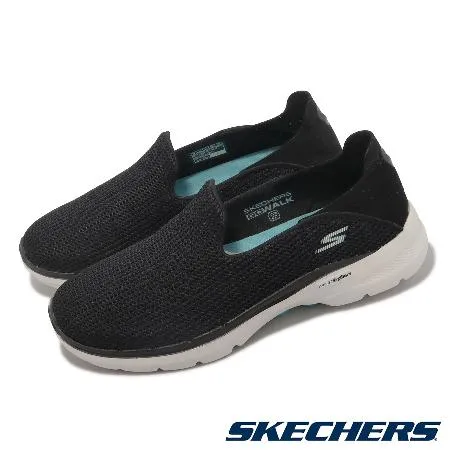 Skechers 休閒鞋 Go Walk 6-Vivid Motion 女鞋 黑 藍 懶人鞋 健走鞋 套入式 124553BKAQ