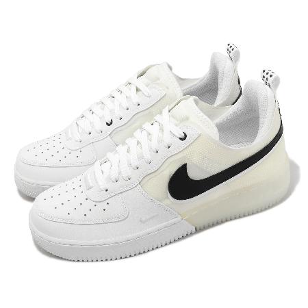 Nike 休閒鞋 Air Force 1 React 男鞋 白 黑 皮革 AF1 半透明 拼接 DV0808-101