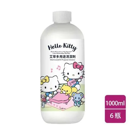 【Hello Kitty】艾草多用途清潔劑 1000ml x 6瓶