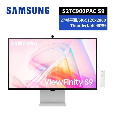 短促 SAMSUNG 27吋 ViewFinity S9 5K 高解析度平面顯示器 S27C900PAC