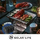 Solar Life 索樂生活 IGT一單位秒收烤肉爐套裝組 ( 爐+桌板+椰炭1.2kg ).折疊燒烤爐 桌上型烤肉架