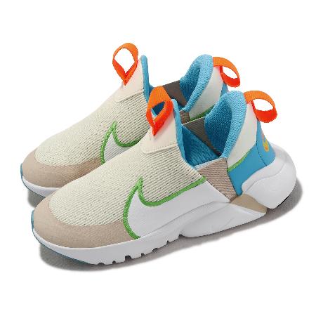 Nike 童鞋 Flex Plus 2 PS 中童 米白 藍 小朋友 無鞋帶 透氣 運動鞋 FN8909-131