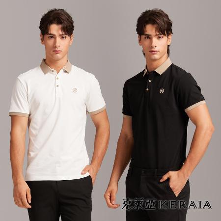 【KERAIA 克萊亞】風雅紳士經典品牌刺繡男POLO衫(兩色;M-XXL)