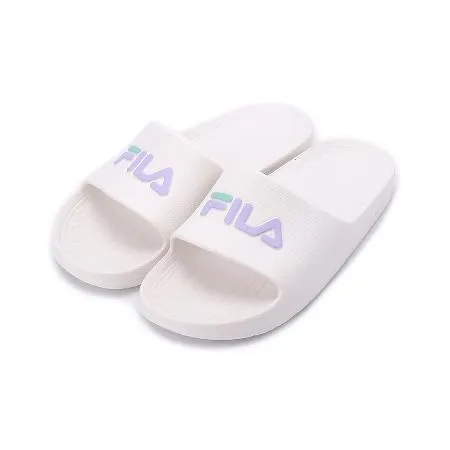 FILA LOGO 運動拖鞋 米/紫 4-S355X-119 女鞋