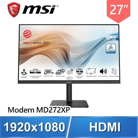 MSI 微星 Modern MD272XP 27型 IPS 100Hz 內建喇叭螢幕《黑》