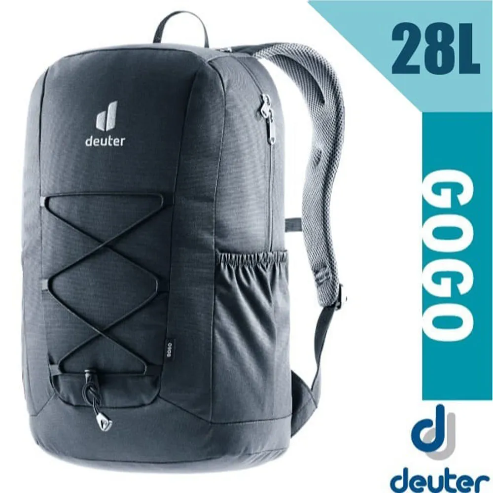 【DEUTER】GoGo DayPack 3D透氣休閒旅遊後背包28L(減壓肩帶+扣腰帶)/3813224 黑