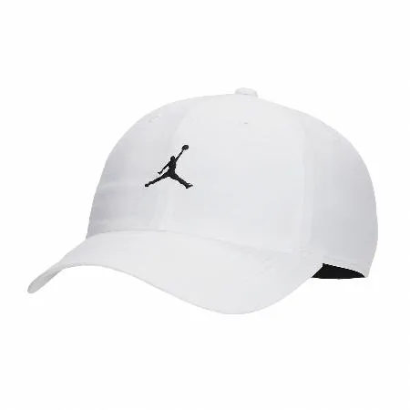 Nike 帽子 Jordan Club 男女款 白 黑 基本款 可調式 老帽 棒球帽 喬丹 鴨舌帽 FD5185-100