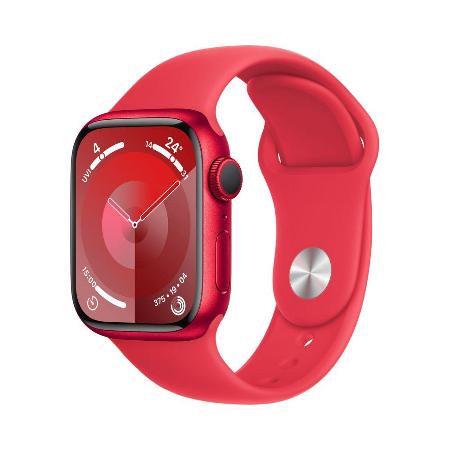 Apple Watch S9 GPS 41mm 紅色鋁金屬錶殼/紅色運動型錶帶