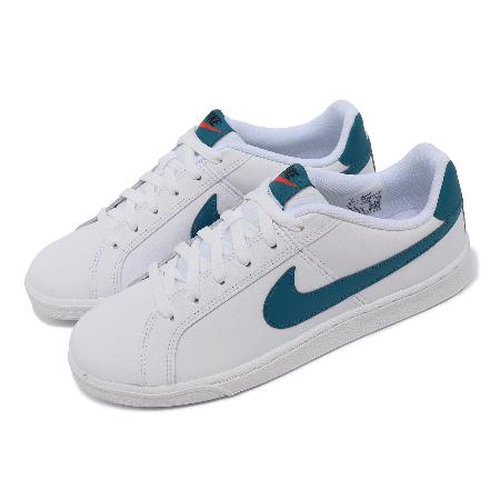 休閒鞋 Wmns Court Royale 白 湖水藍 女鞋 男鞋 小白鞋 復古 網球風 皮革