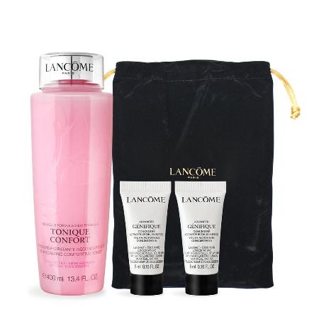 LANCOME 蘭蔻 保濕水+肌因賦活露+束口袋超值美膚組