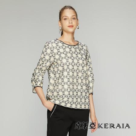 【KERAIA 克萊亞】復古小花磚繡花上衣