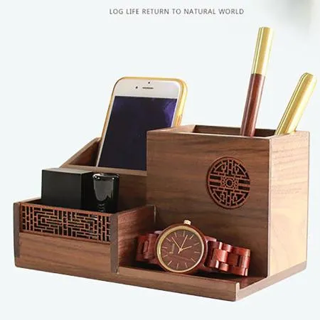 多功能創意窗花相思木木桌面木筆筒盒