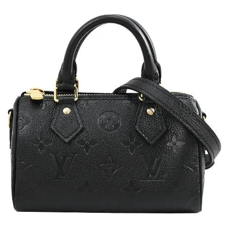 Louis Vuitton LV M82450 Nano Speedy 壓花小牛皮迷你兩用波士頓包.黑