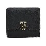 BURBERRY TB LOGO小牛皮對開短夾(黑色)