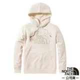 【The North Face】女 白色胸前刺繡LOGO連帽大學T.帽T/可調節連帽上衣/5AYY-N3N 白色V