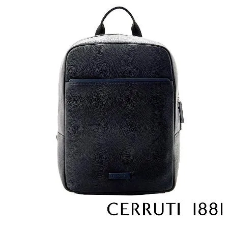 【Cerruti 1881】限量2折 義大利頂級小牛皮後背包 全新專櫃展示品(黑色 CEZA05909M)