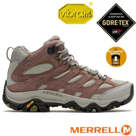 【MERRELL】女 MOAB 3 MID GORE-TEX 多功能防水透氣登山健行鞋.登山鞋/ML037496 玫瑰色